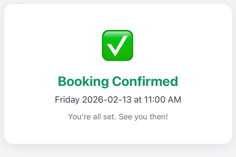 Booking confirmed